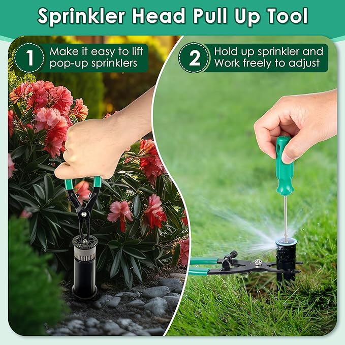 Sprinkler Head Tool Compatible with Rain Bird, Spray Head Pull up Tools and Sprinkler Rotor Adjustment Tool Sprinkler Removal Tool, Sprinkler Wrench for Lawn Irrigation Sprinkler System Repair