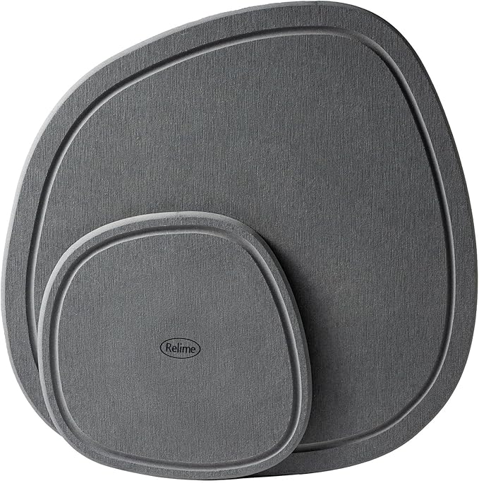 Diatomaceous Earth Plant Saucer for Indoor, 2 Pack Irregular 6 Inch 12 Inch, Instant Dry Pot Saucer, Plant Drip & Drainage Tray for Indoor, Stone Gray