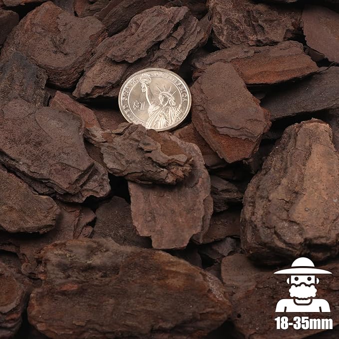 Orchid Bark for Plants, Organic Pine Bark for Proper Root Development for Phalaenopsis, Cattleyas, Dendrobiums, Oncidiums, Paphiopedilums and More (4qt, Large(18-35mm))