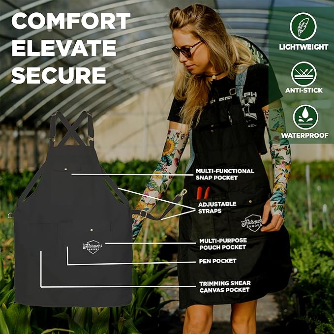 FARMER'S DEFENSE Lightweight Garden Apron with Pockets