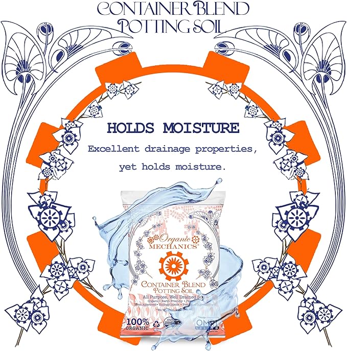 Container Blend Potting Soil, 16 Quarts – with Compost, Aged Pine Bark, Coir, Rice Hulls, and Worm Castings for Growing Annuals & Outdoor Containers - Peat-Free & Eco-Friendly