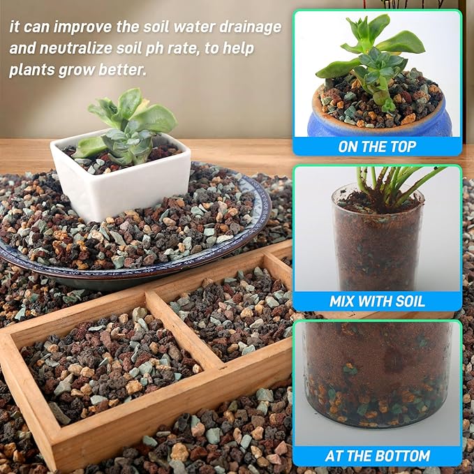 45Lb Horticultural Lava Rock-Lava Rocks for Plants,Succulent Soil Amendment,Decorative Cactus Soil Potting Mix,Volcanic Rock for Aquarium Fairy Gardening Top Dressing Plant Drainage