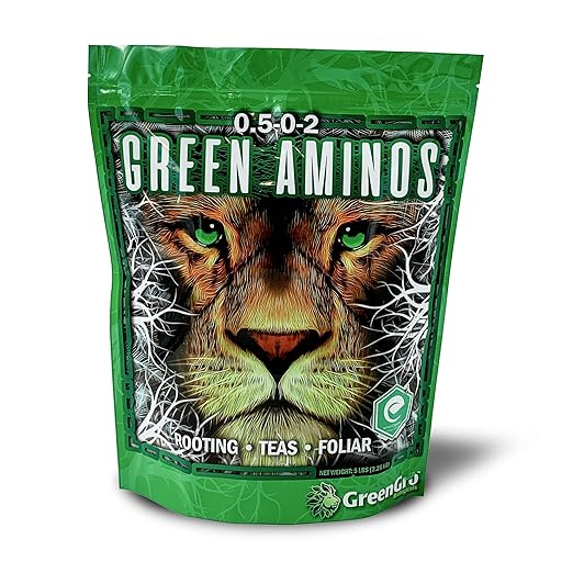 GreenGro Green Aminos, Rooting Stimulator Blend with Amino Acids and Nutrients for Potting Mix, Soils, Cuttings, and Hydroponic Gardens, Organic Plant Food for Indoor and Outdoor Plants
