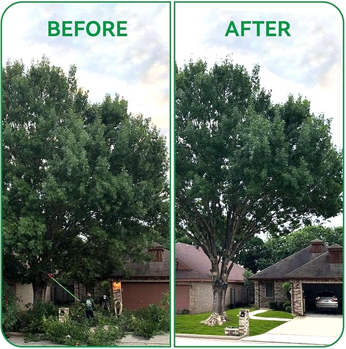 Scalebeard Manual Pole Saw,7.8-26 Ft Extendable Pole Saws for Tree Trimming with Sharp Steel Blade,Lightweight & High Strength Pole Pruner for High Reach Trimming,Palm Tree Maintenance(Bags Included)