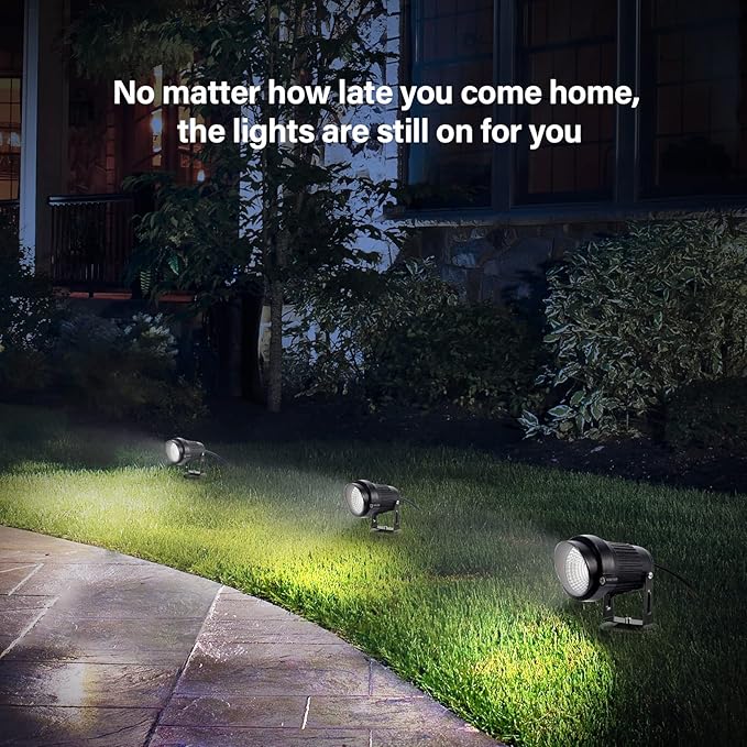 LemonBest LED Landscape Up Down Light 5W White LED Decorative Spotlight Lamp 110V with Plug for Indoor Outdoor Yard Step Wall Lighting (Cool White) (Include Spike)