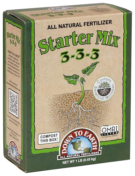 Down To Earth All Natural Fertilizers Organic Natural Starter Mix 3-3-3, 1 lb