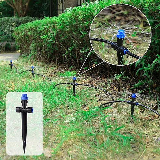 Drip Irrigation Emitters,with Adjustable 360 Degree Water Flow Drippers Sprayer Push-to-Fit for 1/4 inch Tubing, Garden Drippers Sprayer for House Garden Watering System (36pcs- Drip)