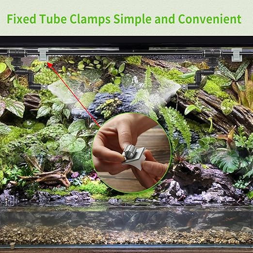 Misting Irrigation Kit Plant Watering System Fittings with 1/4 inch 1/2 inch Blank Distribution Tubing Hose Adjustable Nozzle Emitters Sprinkler Barbed Fittings Greenhouse