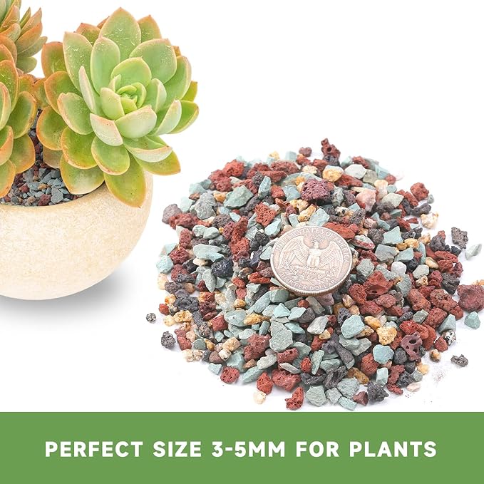 Enhance Your Plant's Growth with Our 2.5lb Premium Horticultural Gritty Mix Lava Rock Pebbles Maifanitum Potting Soil Amendment -Perfect for Succulents, Cactus, Bonsai, Terrariums, and Fairy Gardening