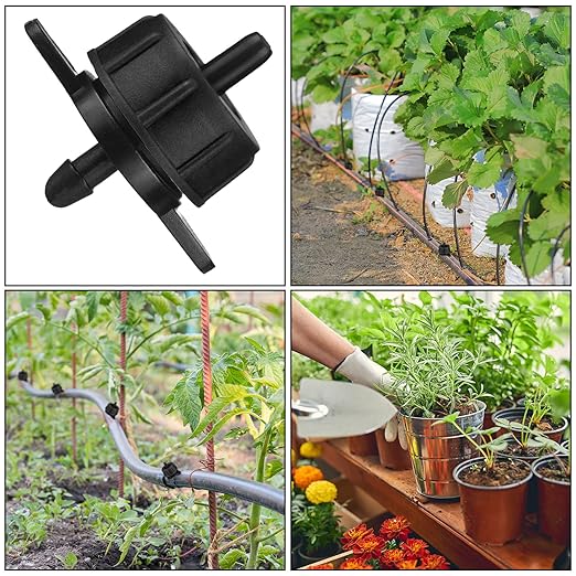 50 Pcs Drip Irrigation Emitters 1/4 Inch 1 GPH Water Tubing Irrigation Tubing Pressure Compensating Dripper Emitters System Drip Tip Constant Flow Heads Parts for Garden Watering Dripper