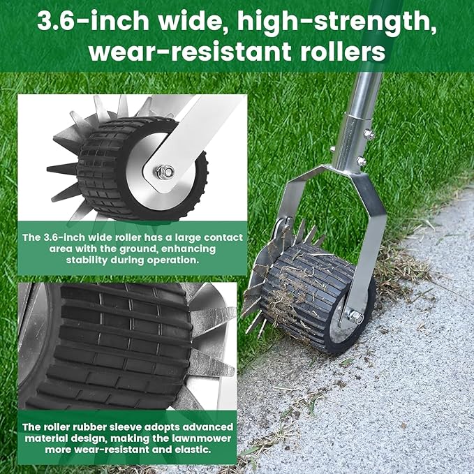 Wheel Rotary Manual Edger Lawn Tool, Hand Edger Lawn Tool Made of Stainless Steel, Adjustable Length, Ideal for Precise Grass Trimming Along Sidewalks, Garden, Driveways, and Flower Bed