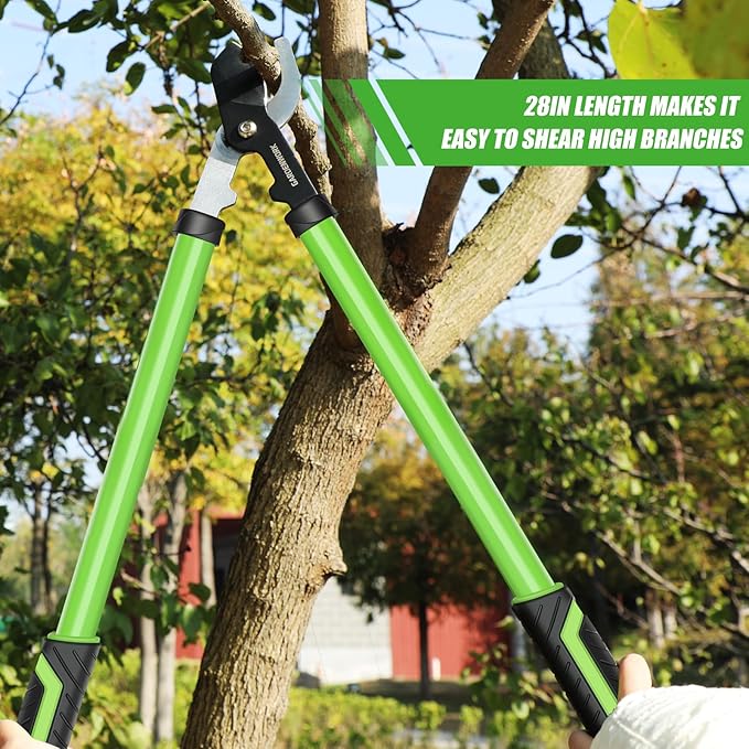 Garden Loppers,28" Branch Cutter with SK5 Carbon Steel Sharp Blade,Loppers for Tree Trimming Heavy Duty with 2.95in Clean Cut Capacity for Shrubs and Branches