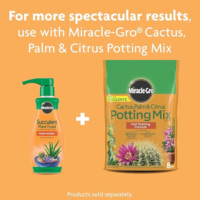 Miracle-Gro Succulent Plant Food, Liquid Plant Food for Indoor Succulents, Cacti, Jade Plants, Aloe Vera and More, 8 oz., 3-Pack