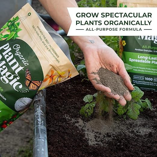 Organic Plant Magic - Premium Granular Fertilizer (Two 4 lb Bags)