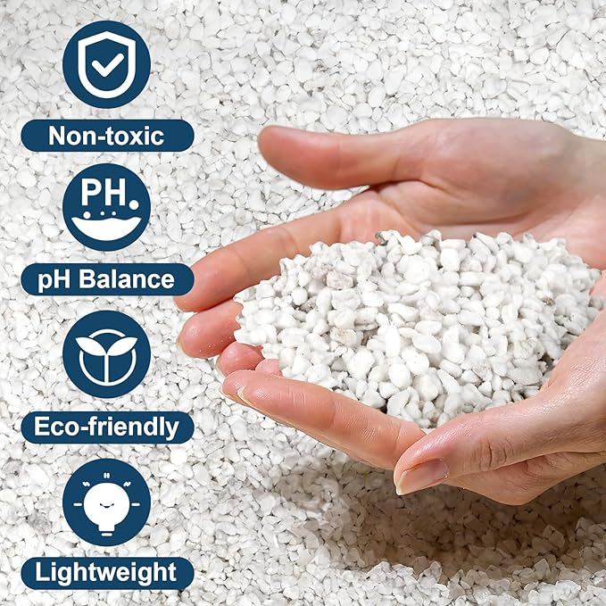 Horticultural Perlite for Plants 1qt, Chunky Perlite Bulk for Gardening, Soil Amendments to Improve Soil Aeration & Dranage for Houseplant