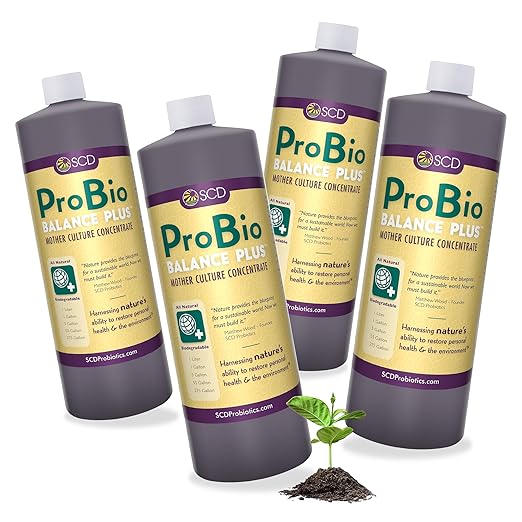 ProBio Balance Plus - Make 20X More Soil Conditioner, Super Concentrate of Effective Beneficial Microorganisms & PNSB Phototrophs - OMRI Listed for Organic Farm Lawn Garden - 1 Liter (4 Pack)