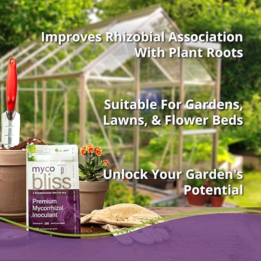 Myco Bliss Powder (5lbs) - Mycorrhizal Fungi for Soil - 5 Strain Mycorrhizal Inoculant with 1000 Propagules Per Gram - Highly Concentrated Mycorrhizae for Plants, Potting Soil, & Garden Soil