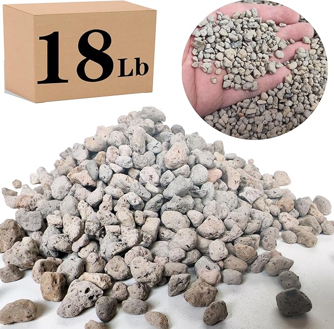 Voulosimi Garden Pumice Rock Horticultural Cactus Bonsai Succulent Soil Additive for Plants, Landscaping, Vase Fillers (1/4 inch, 18 LB)