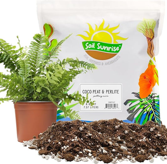 Coco Peat Perlite Potting Mix (8 Quarts), Loose Coconut Coir and Perlite