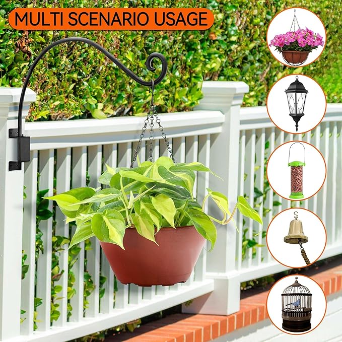 AJART Bird Feeder Hanger for Outside:22-inch Swivel Hanging Plant Hangers Bracket Outdoor for Garden Patio Yard Tree Wall Mount - Hummingbird Feeder Hooks