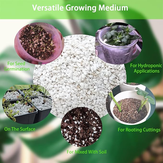 Natural Organic Perlite for Plants Potting Mix Indoor Outdoor Soil Amendment for Enhanced Drainage, Seed Starter, Root Growth and Soil Health (20QT)