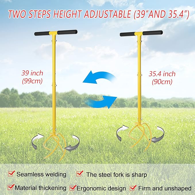 Garden Hand Tiller Garden Claw Twist Tiller Cultivator Tiller Soil Lossener Lawn Aerator Areator Loosen, Rototiller, Garden Bed and Plant Box Cultivator, Garden Tools.