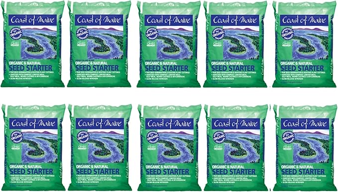 Coast of Maine, 16qt (Pack of 10) Sprout Island Blend, Organic & Natural Seed Starter for Seed Germination & Root Plant Cuttings