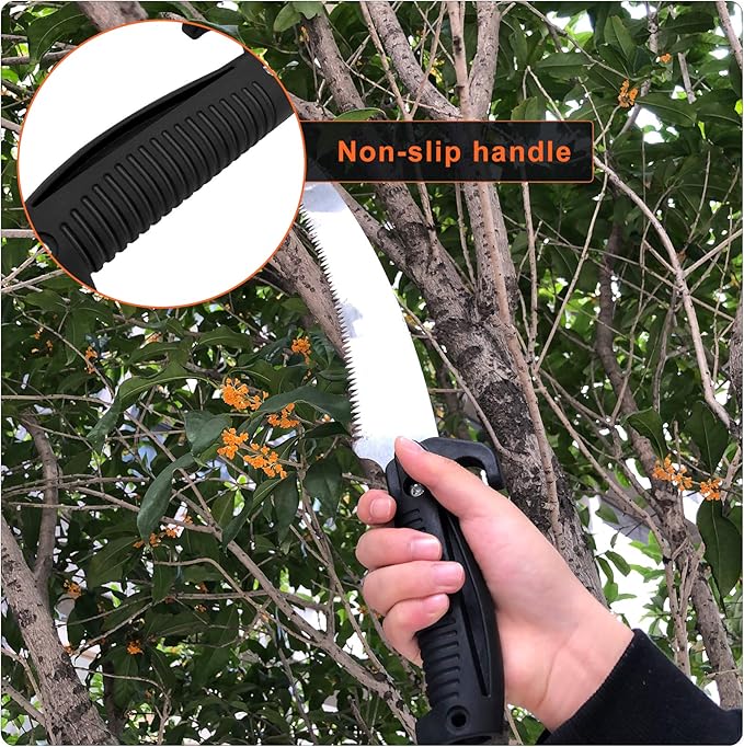 Buyplus 26FT Reach Pole Saws for Tree Trimming, Pole Saw with 5-20FT Telescoping Extension Pole, Pruning Saw with 19" 3X Detachable Saw, Non-Slip Handle, Tree Trimmer for Garden Palms Shrubs