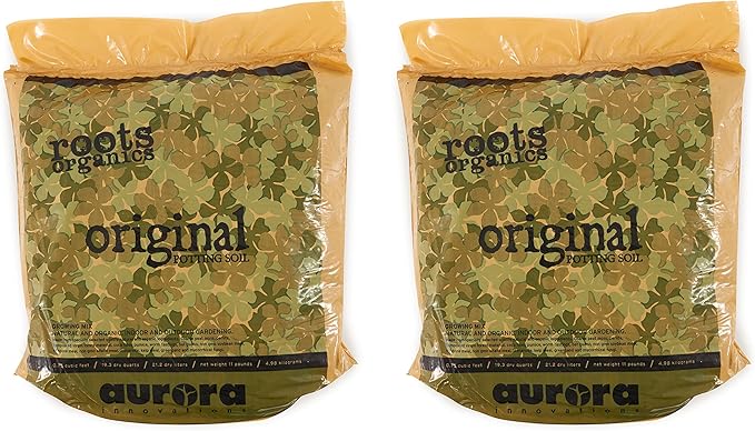 Roots Organics ROD75 Hydroponic Gardening Original Coco Fiber Based Potting Soil 0.75 Cubic Feet, 2 Pack
