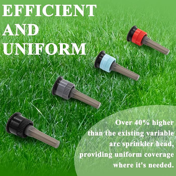 16Pcs Variable Arc Nozzle Replacement Pop Up Sprinkler Heads for Hunter, RainBird, Adjustable Irrigation Nozzle High Efficiency Orbit Pop-Up Sprinkler Heads for Garden Lawn (6AN, 10AN, 15AN, 17AN)