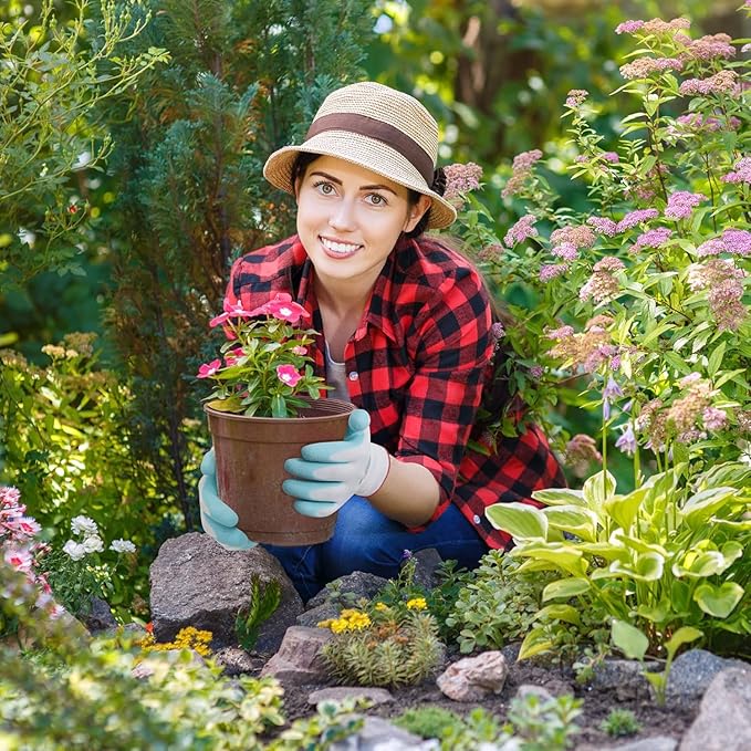 Gardening Gloves for Women,6 Pairs Garden Gloves for Women,Bulk Pack Work Gloves Women Rose Pink Green Aqua Small