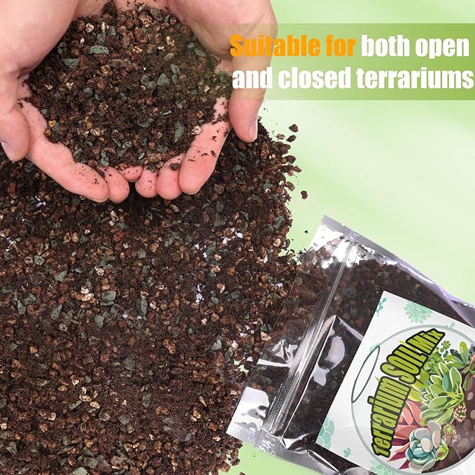 Terrarium Potting Soil Mix 2qt, Custom Made for Terrariums, Perfect for Vibrant Miniature Gardens