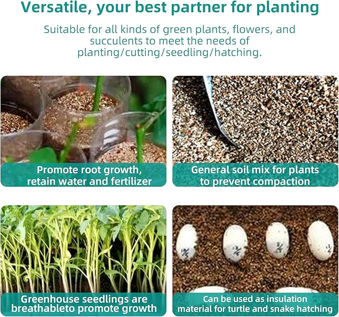 Organic Vermiculite Bulk, Horticultural Vermiculite Soil Conditioner, 10QT Organic Vermiculite by Perfect Plants, 100% Natural Vermiculite for Gardening