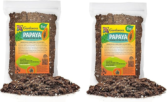 Papaya Plant Potting Soil - All-Natural Blend for Thriving Papaya Plants - Boosts Root Health and Fruiting Potential - 10 Quart