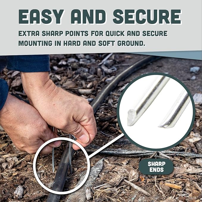 Squirrel Products U Shape Garden Stakes Metal, 6 Inch Landscaping Staples, 11 Gauge Stakes for Landscaping Fabric, 2.9mm 15x2.5x15cm – 100 Pack