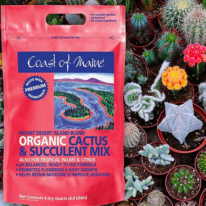 Coast of Maine Mount Desert Island Blend Organic and Natural Cactus and Succulent Mix, 8qt (Pack of 2)