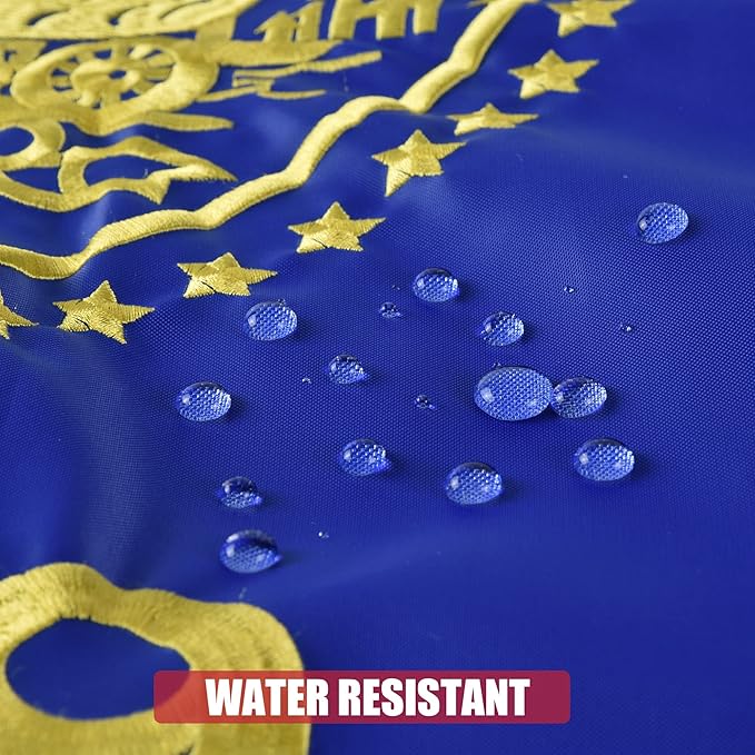 Oregon State Flag 5x8 Ft, Deluxe Full Embroidered Heavy Duty Nylon Durable OR Outside Flags, Indoor/Outdoor, Sewn Stripes and Brass Grommets