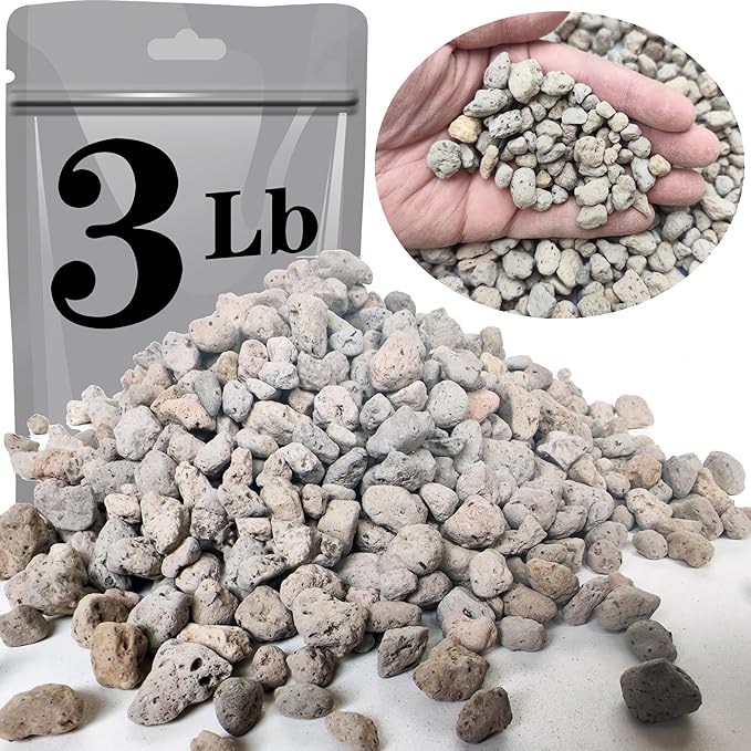 Voulosimi Garden Pumice Rock Horticultural Cactus Bonsai Succulent Soil Additive for Plants, Landscaping, Vase Fillers (3/8 inch, 3 LB)