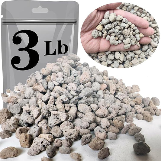 Voulosimi Garden Pumice Rock Horticultural Cactus Bonsai Succulent Soil Additive for Plants, Landscaping, Vase Fillers (3/8 inch, 3 LB)