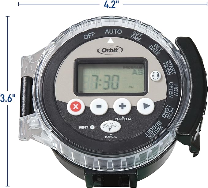 Orbit 57865 Battery-Operated Sprinkler Timer, Black