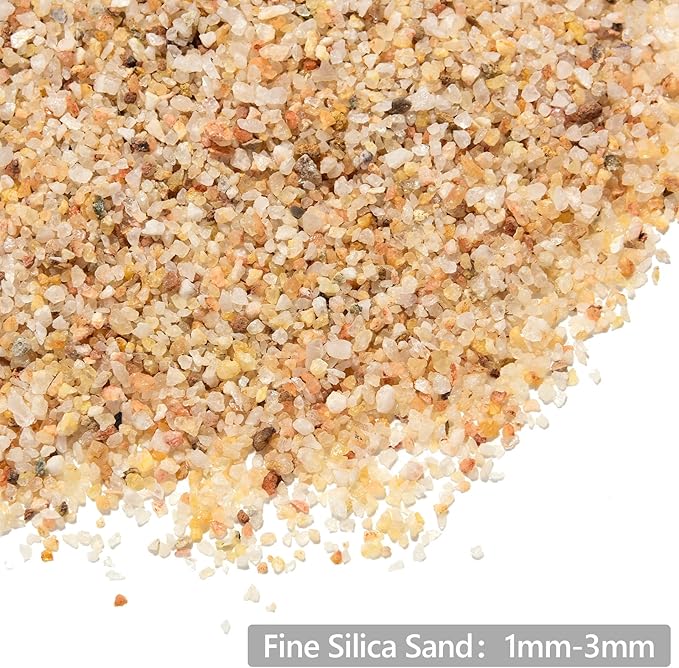 1-3mm Fine Silica Sand, Boniosz 2.4lb Horticultural Sand Potting Sand Soil for Plants, Aquariums, Fire Pits, Terrariums, Bonsai Succulent Cactus & Garden Sand Grit - Gardening Landscape Rocks