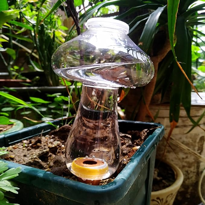 Mushroom Shape Self Watering Spikes, Plant Watering Bulbs Drip Irrigation System Devices for Indoor and Outdoor Plants