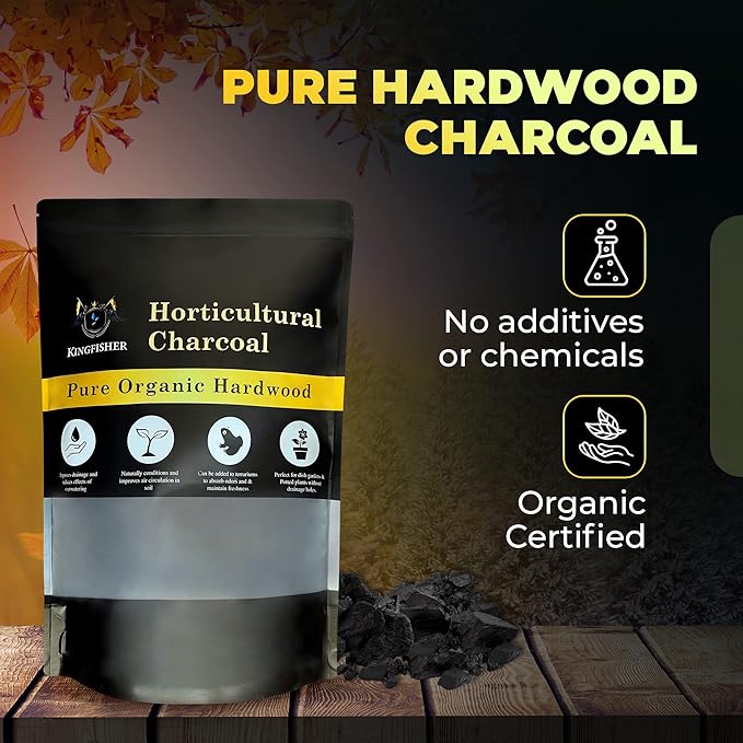 Organic Horticultural Charcoal & Terrarium Charcoal | Charcoal for Plants | Pure Hardwood Charcoal for Planting and Gardening | Organic Canadian Maple Biochar (4 QUARTS)