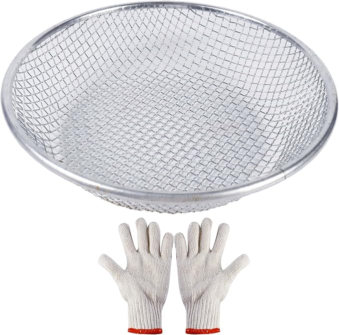 1pcs 1/4 Inch Compost Sifter for Garden Sand Soil,Soil Sifter Mesh Gardening Tool,Sifter for Rocks,Compost Sifter,Sand Screen,Garden Potting Mesh Sieve Sifting Pan,for 5 Gallon Bucket.…