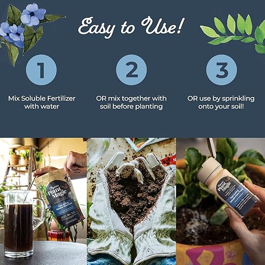 Organic Plant Magic - Truly Organic™ Easy to Use Soluble Plant Food Shaker: All-Purpose Fertilizer Concentrate for All Flower Vegetable Herb Fruit Tree Indoor Garden & House Plants [One 3 oz Shaker]