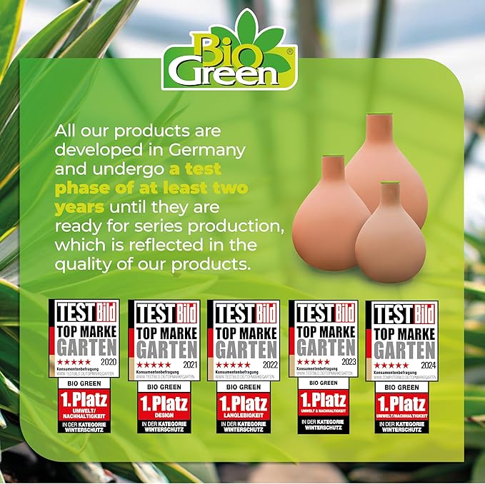 BioGreen Plant Self-Watering System Hydro MAX M | 0.8 gal | Irrigation Ø 35.4 in | Olla Made of Fired Clay | Environmentally Friendly | Terracotta