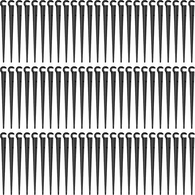 240 Pieces Irrigation Drip Support Stakes Tubing Hose Holder 1/4 Inch Tubing Support Holder for Vegetable Gardens Flower Beds Supplies