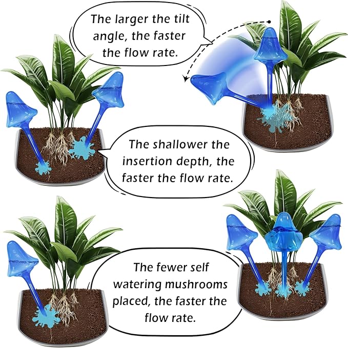 Plant Self Watering Globes Bulbs Planter Insert Automatic Plastic Watering Devices Plant Waterer Spikes for Indoor Outdoor,Self Irrigation System Lasts for 3-4 Weeks