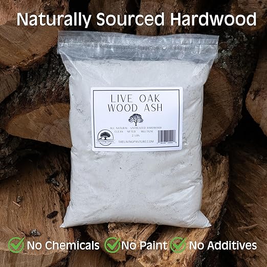 Live Oak Wood Ash - All Natural Clean Sifted Premium MultiUse Hardwood Ashes 5 lbs