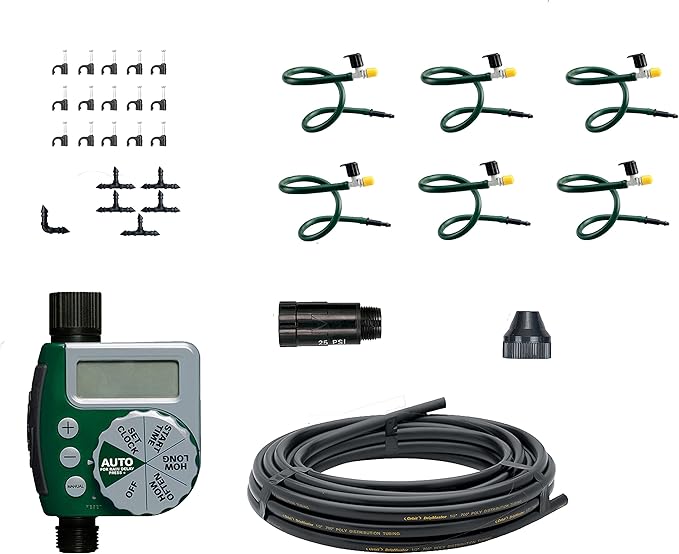 Orbit 56318 Hanging Basket Flex-Mist Watering Kit with Hose-End Timer